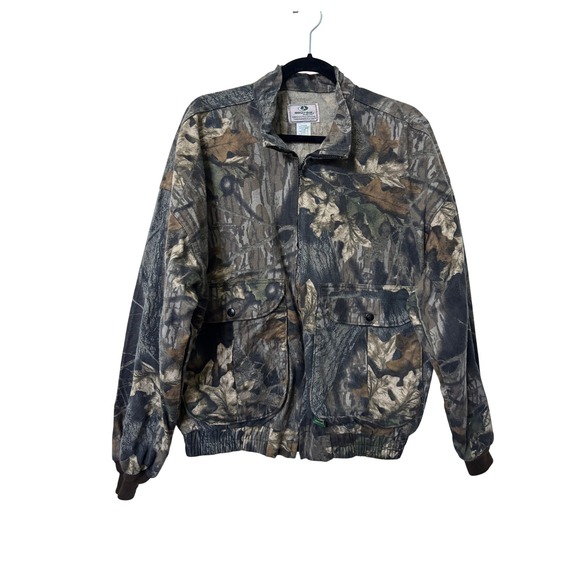 Mossy Oak Other - Mossy Oak Camo Bomber Jacket Mens Large Vintage 100 Cotton Full Zip Made in USA